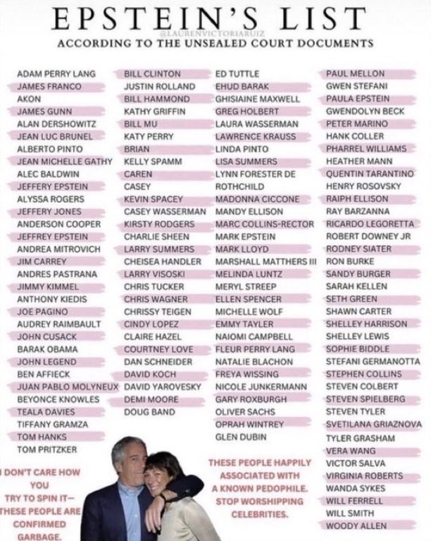 mitchfreeze's tweet photo. Look at that Epstein client list.
Just look at it! #EpsteinClientList
@KMOV @ksdknews @FOX2now @KPLR11
#BlackmoresTH30YearsxFreen #ENGLOTDinnerinVietnam #srchafreen #Thalapathy69 #KMOV #ksdk #Fox2Now #kplr https://t.co/ejKZK8ZSxm