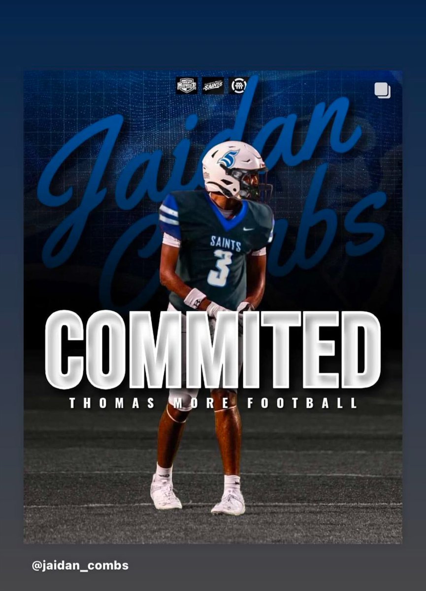 Congrats <a href="/jaidancombs1/">Jaidan</a> very proud of you! <a href="/TMU_Football/">Thomas More Football</a>