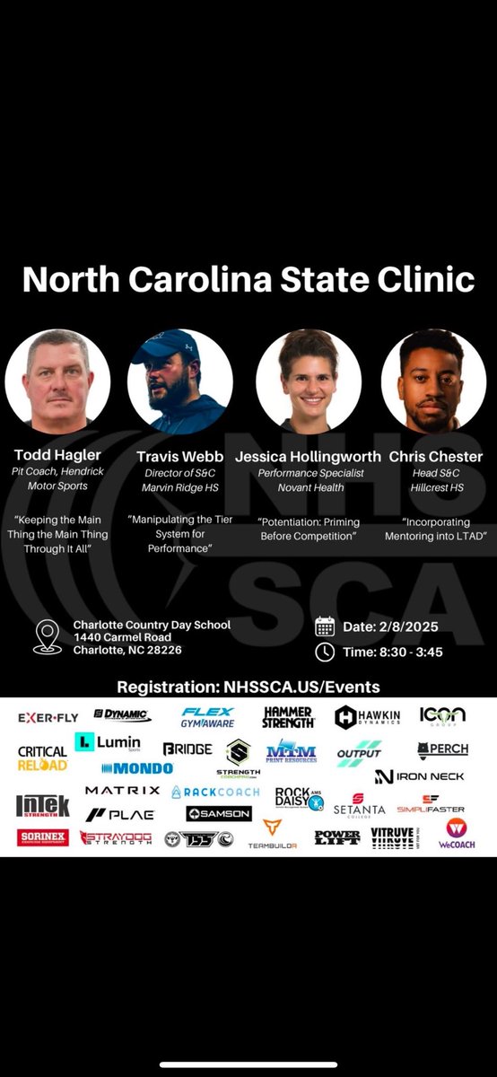 Coach Noel, M.S, CSCS, HSSCC (@__noel06sc) on Twitter photo We are now TWO WEEKS OUT! From the 2025 <a href="/NHSSCA_NC/">NHSSCA of North Carolina</a> State Clinic @ Charlotte Country Day! Heavy Hitters lined up this year !!!! 🔥
Register Now:
nhssca.us/event/2025-nhs… We are now TWO WEEKS OUT! From the 2025 <a href="/NHSSCA_NC/">NHSSCA of North Carolina</a> State Clinic @ Charlotte Country Day! Heavy Hitters lined up this year !!!! 🔥
Register Now:
nhssca.us/event/2025-nhs…