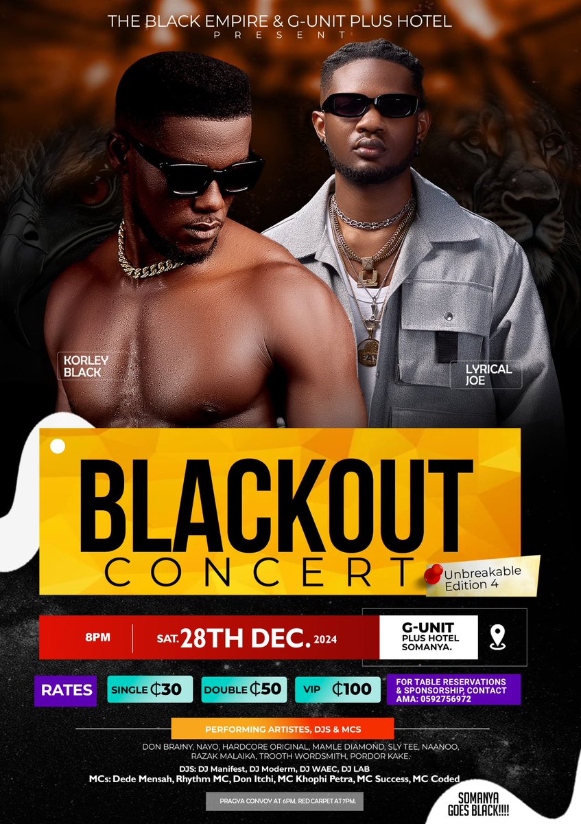 Once again, a big thanks to everyone who made BLACKOUT CONCERT 2024 a massive success 🙏🙏🙏 This year, we go again. Aa w) gbeyee.