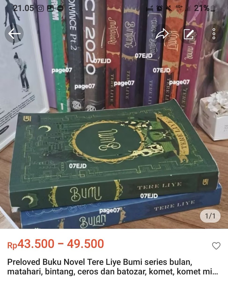 wts buku novel tere liye bumi series bumser, bumi bulan matahari bintang ceros &amp; batozoar, komet, komet minor. harga udah termasuk admin+packing, dm me for detail