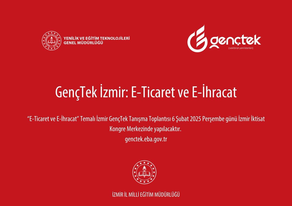 CicaSoft's tweet photo. 6 Şubat - #Gençtek İzmir E-Ticaret ve E-İhracat temalı toplantımızda #SektörünYeniLiderleri olacak öğrencileri ve danışman öğretmenleri bir araya getiriyoruz.

#Yeğitek  @burcuyilmaz_bte  https://t.co/KQzhOTnWZg https://t.co/X1VRJsRJhj
