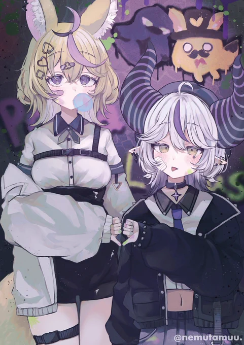 アンニュイペア#laplus_artdesu #絵まる 