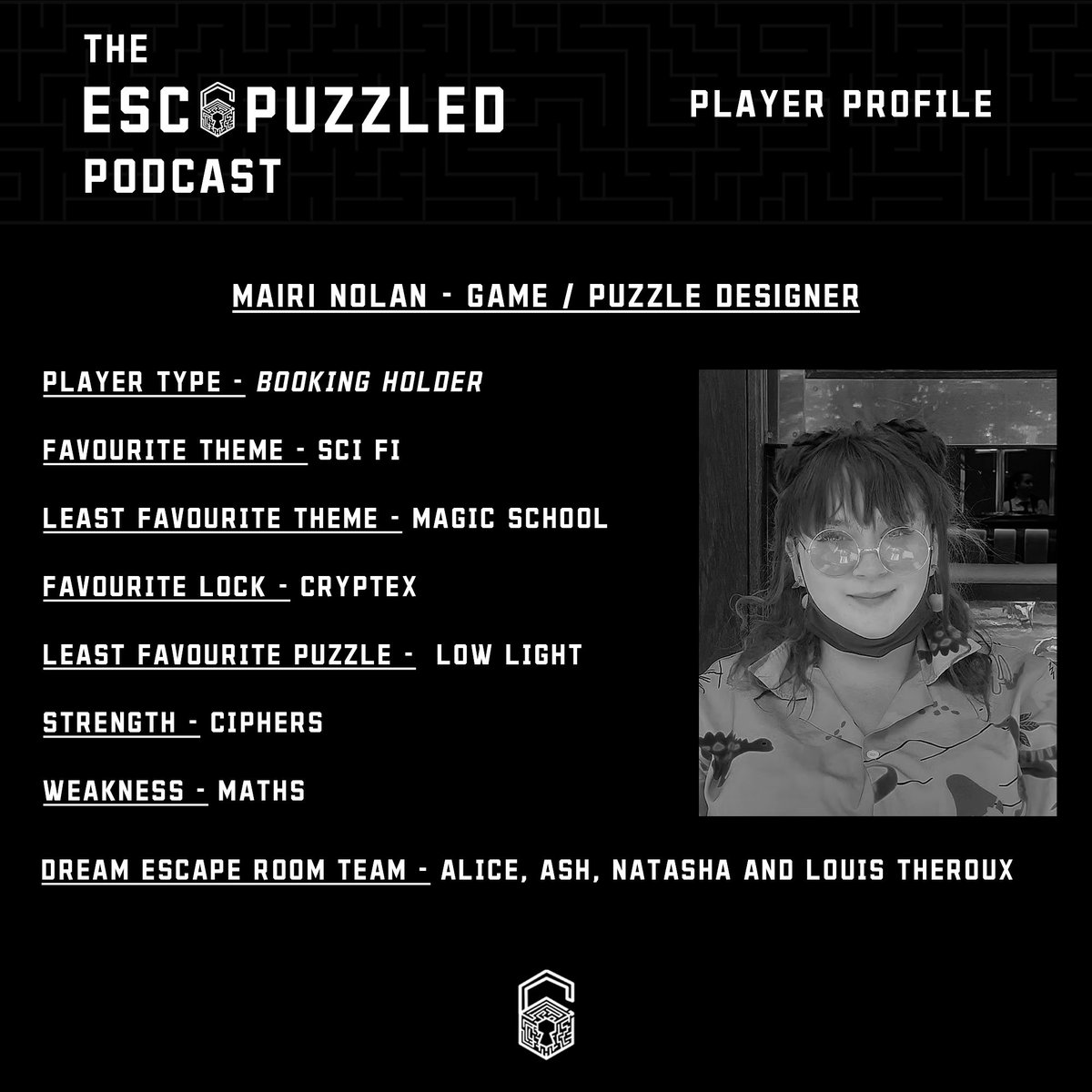 Our next guest on the ESCAPUZZLED podcast is the incredible <a href="/mairispaceship/">mairi spaceship 🚀✨</a> talking to us about all things puzzle design, working with huge clients and maybe having a karaoke session in the middle of the episode...

Tune in on Wednesday to hear the full episode!