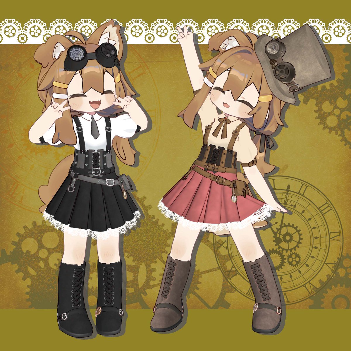 nananaya7778's tweet photo. まめふれんず対応の「フレアスカートがかわいいスチームパンクの上下セット」を発売しました！

https://t.co/MyLM1jcgD3

発売を記念してRP&amp;フォローして頂いた方の中から抽選で5名様に無料でギフトプレゼントいたします

締切：1/31 (金) 23:59 JST

#まめふれんず #キプフェル #VRChat https://t.co/b8fKCFxM7S