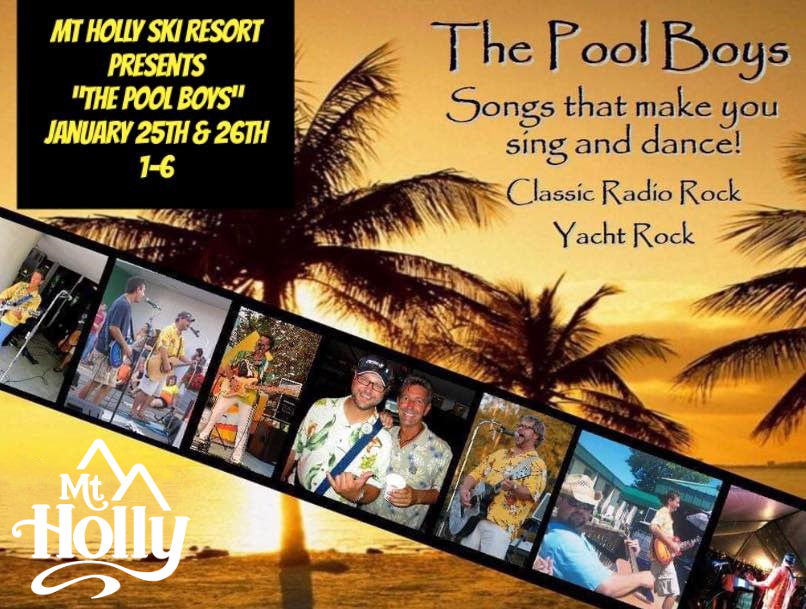MtHollySki's tweet image. THE POOL BOYS IN THE LIFT LOUNGE
Live Music, hot food, and cold drinks are on tap in the Lift Lounge. Take a break, recharge, and enjoy the cool atmosphere both outside and inside at Mt Holly. Saturday and Sunday, 1pm to 6pm.

#SkiMtHolly #SkiMichigan #GoSkiMichigan #ThePoolBoys