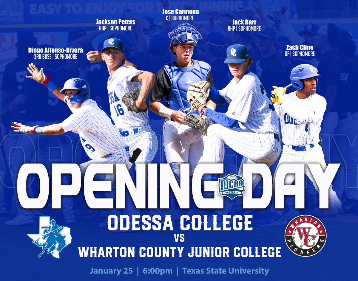📍Bobcat Baseball Field, San Marcos TX
⏰6:00 pm 
🆚 Wharton College 
🎥 tsbnsports.com/click-title-of…
📊Game Changer 

#OCBB #WranglerWay #Day1