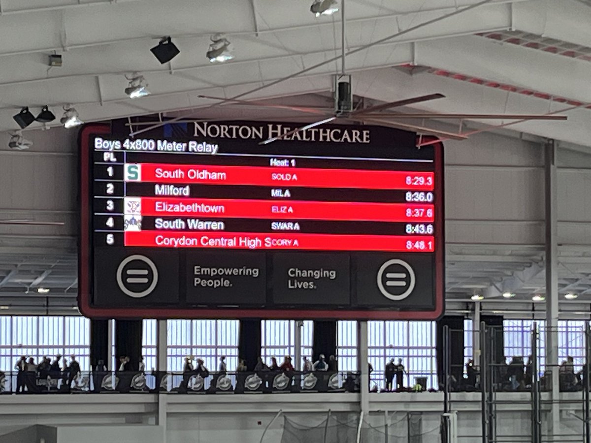 The <a href="/TrackFieldMHS/">Milford T & F</a> Boys 4x800 is putting in the winter work in Louisville. Nice race Eagles!   <a href="/Milford_Eagles/">Milford Athletics</a>