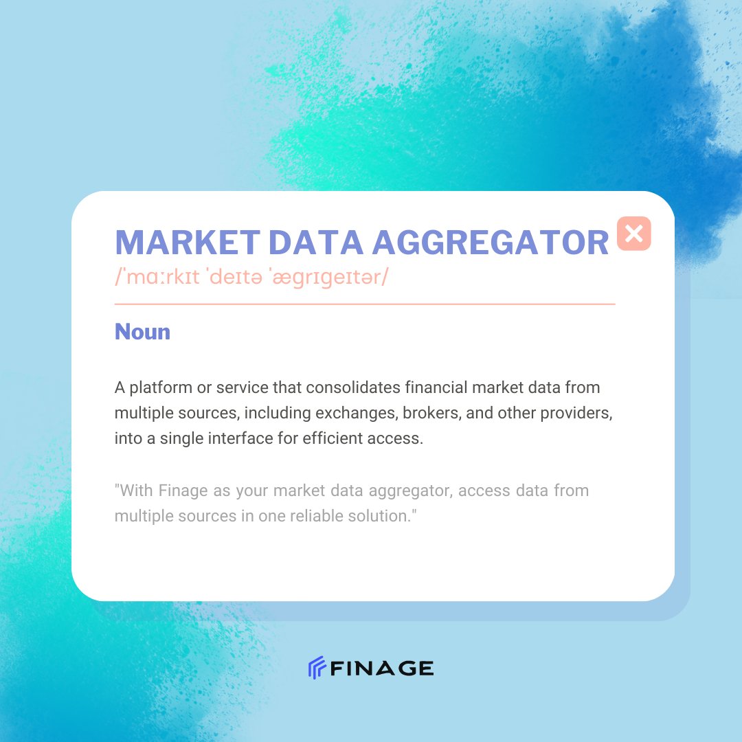 finageltd's tweet image. A market data aggregator simplifies trading by consolidating data from multiple sources into one reliable solution. Finage is here to streamline your workflow.

#MarketData #DataAggregator #FinageData #TradingSolutions