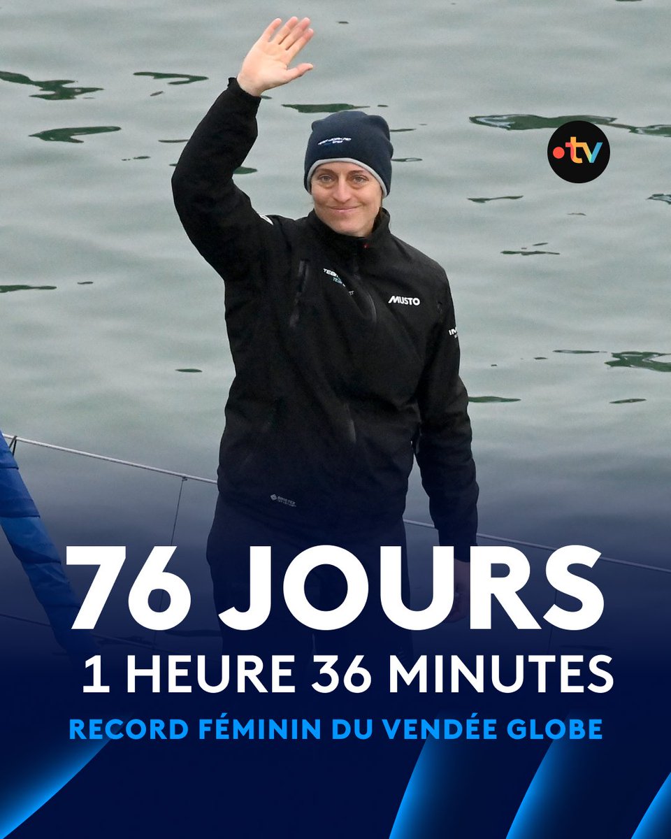 ⛵️ #VendeeGlobe | 👏 En bouclant le tour du monde en 76 jours, 1 heure et 36 minutes, Justine Mettraux termine 8ème de la course et première femme ! Elle pulvérise le record féminin de 11 jours !

⚡ C'est la navigatrice la plus rapide de l'histoire !
