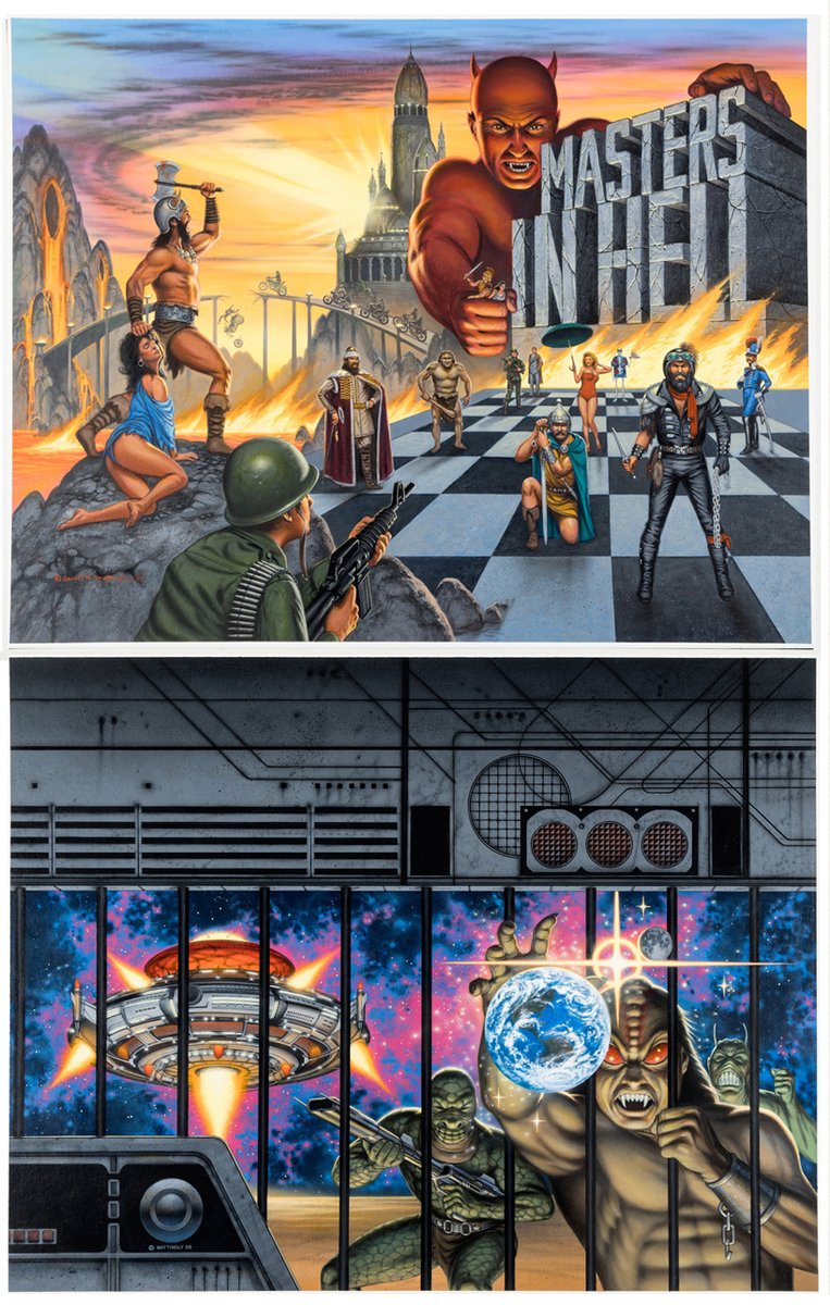 I have 2 more paintings up on Heritage for auction, this time another book by Martin Caiden, Prison Ship, and one of my favorite paintings from the Hell series, War In Hell.
comics.ha.com/c/my/consignme…
#animorphs #scifi #scifiart #furry #furryart #furryartist #art #artist