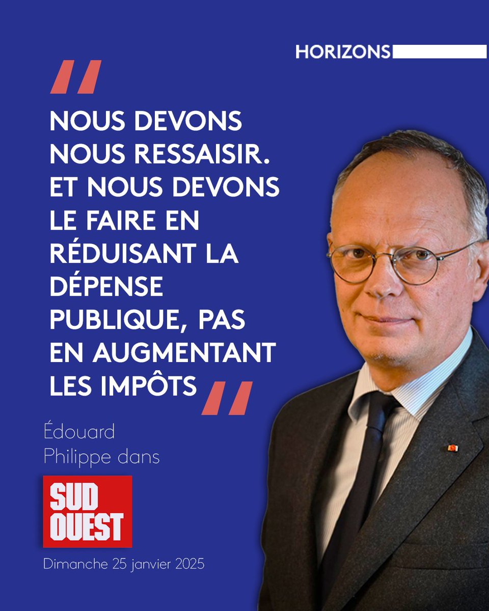 🗞 Retrouvez la dernière interview d'<a href="/EPhilippe_LH/">Edouard Philippe</a> dans Sud-Ouest : il revient sur les derniers sujets de l’actualité, à la veille du #CongresHorizons à Bordeaux.

💬 Situation financière, système de retraites, élections, immigration, relations avec l’Algérie...
→