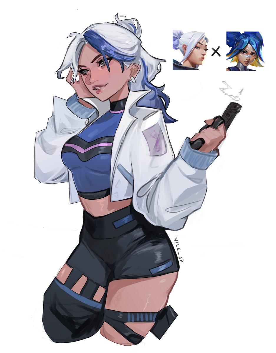 vile_jp's tweet image. Jett x Neon #VALORANT