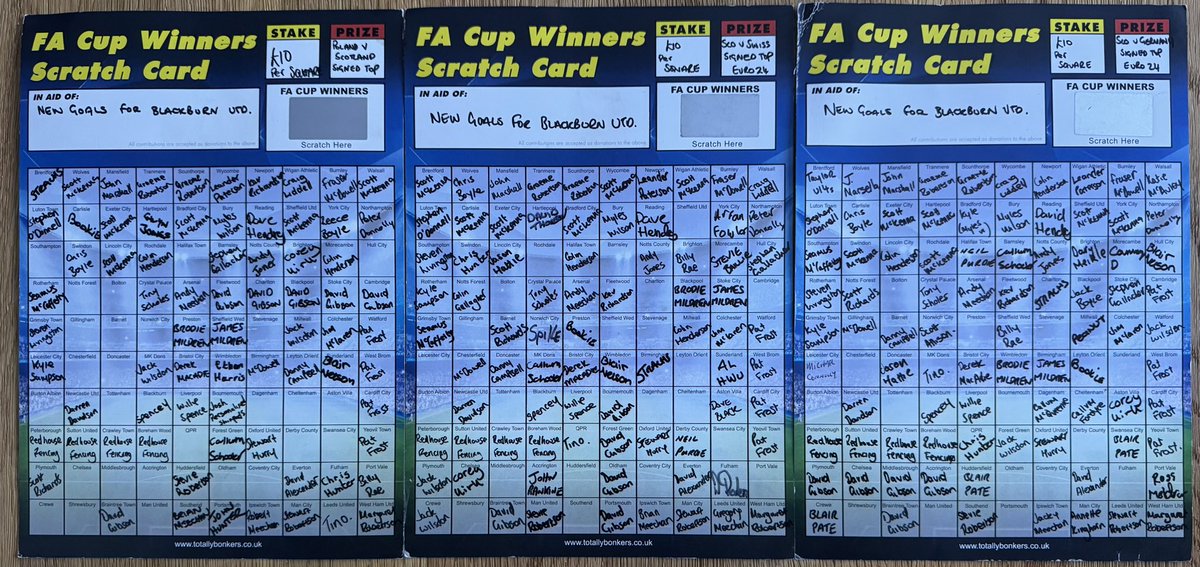Down to the last few squares! 

£10 each or one on each card for £25.

Get involved.

<a href="/U20sUnited/">Blackburn United U20s</a> <a href="/BlackburnUnited/">Blackburn United Football Club</a>