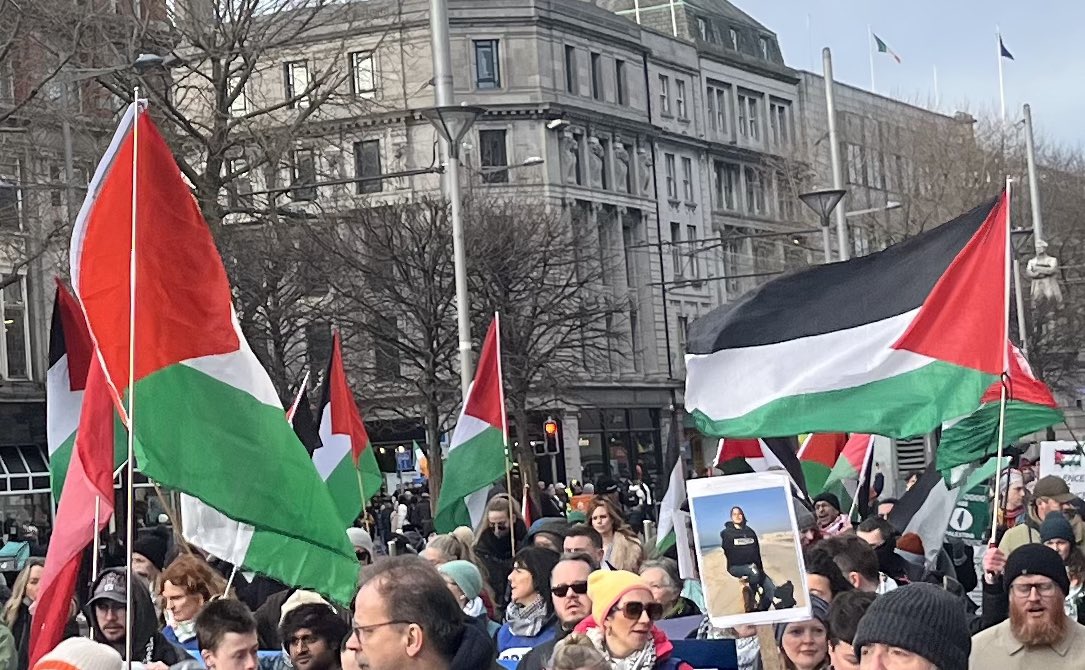 orourke_darren's tweet image. Dublin today. New Year, Same Demands - Sanctions Now, Boycott, Divest, Sanctions, Enact the Occupied Territories Bill, Free Palestine. 🇵🇸 

#BDS #SanctionsNow #OTB #FreePalestine