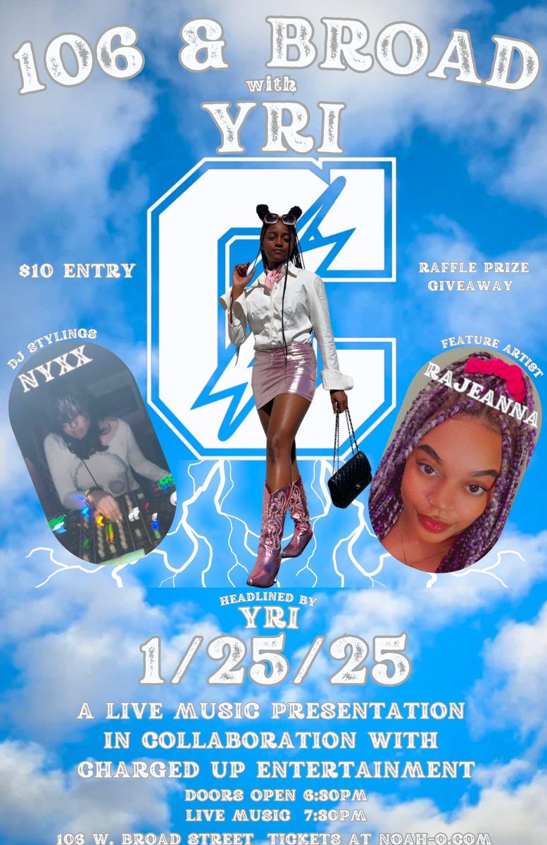 chrgdupent's tweet image. "106 &amp;amp; Broad"  Saturday 1/25/25
6:30pm
Show starts at 7:30pm

Featuring live performances by YRI &amp;amp; RAJEANNA 
Music by NYXX

#chargedupent #rvafirstfridays #yri #rva #richmond #virginia #rvaartsdistrict #rvasmallbusiness #chrgdup #chargedupstore #rvahiphop #RVASHOWS
