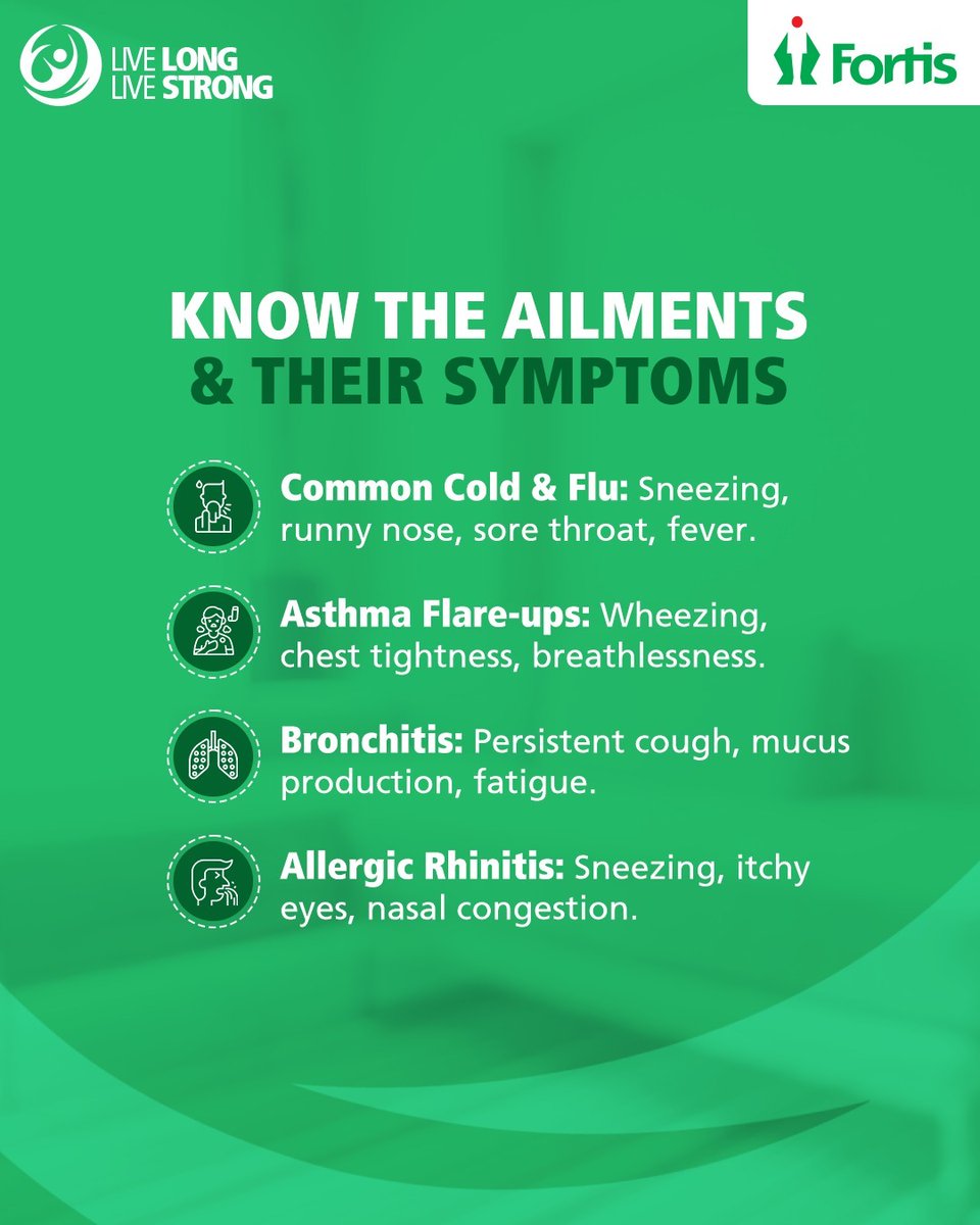 fortis_hospital's tweet photo. As winter gives way to warmer days, respiratory issues like sneezing, breathlessness, and coughing can arise. Protect your health with these simple tips. Stay safe, stay healthy.
#HealthyTransitions #BreatheEasy #FortisHealthcare #AtFortisWeCare https://t.co/nTlV5myR4B