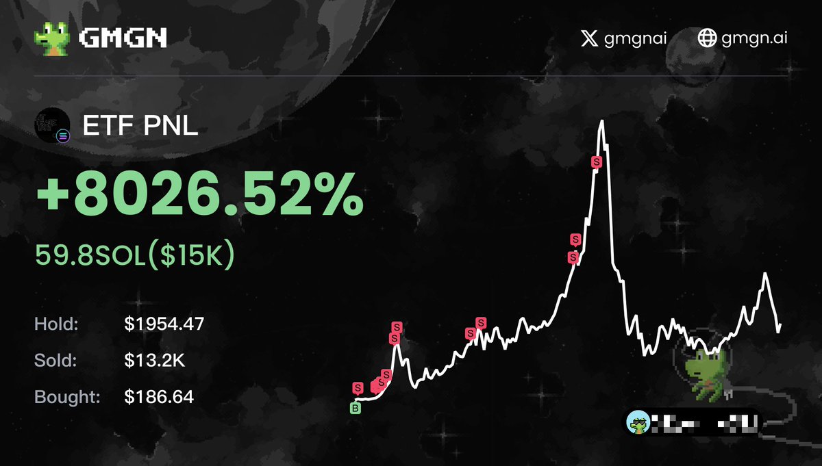 🇺🇸Challenge UPDATE🇺🇸

Caught $ETF early on PumpFun (thanks to my tracking insiders bot) and made 80x+ gains, closing 3/4 of the position. Huge congratulations to everyone who moved quickly with me.

Want to join in?

• Like &amp; Retweet.
• Drop a comment.
• Follow me, and I’ll