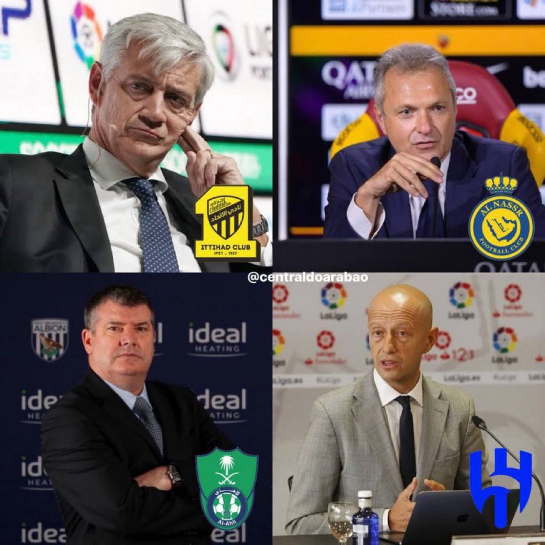 centraldoarabao's tweet photo. Com esse rol de clubes, o PIF investe em quem entende de futebol pra tocar seus negócios. 

Nos clubes sauditas, uma exigência clara: CEOs e Diretores Esportivos devem ser estrangeiros e com vasta experiência no futebol. E assim o fizeram.