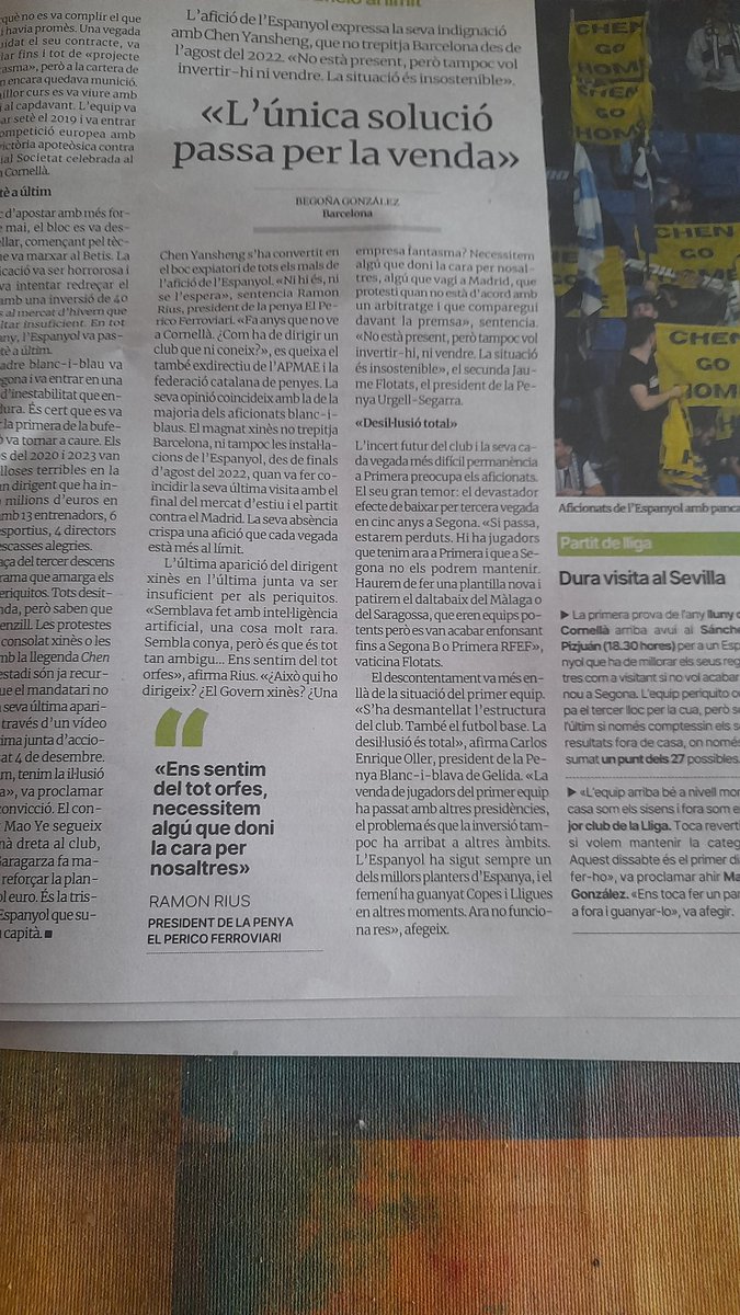 JaumeFC's tweet photo. Avui en el diari del Periodico , han fet un reportatge dels nou anys de Chen , amb les penyes de Gelida , Perico Ferroviari i la penya Urgell Segarra https://t.co/dYnVvOWnJP
