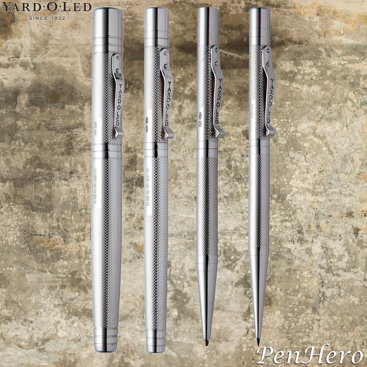 PenHero's tweet photo. Yard-O-Led: Handcrafted, Barley Engraved Finish
See our selection of handcrafted sterling silver rollerball pens, ballpoint pens and matching 1.13mm Yard-O-Led pencils.
https://t.co/8lUReUZk3l
#yardoled #sterlingsilver #handcrafted #engraved #pencollecting #penhero https://t.co/AKi4yrdhxL