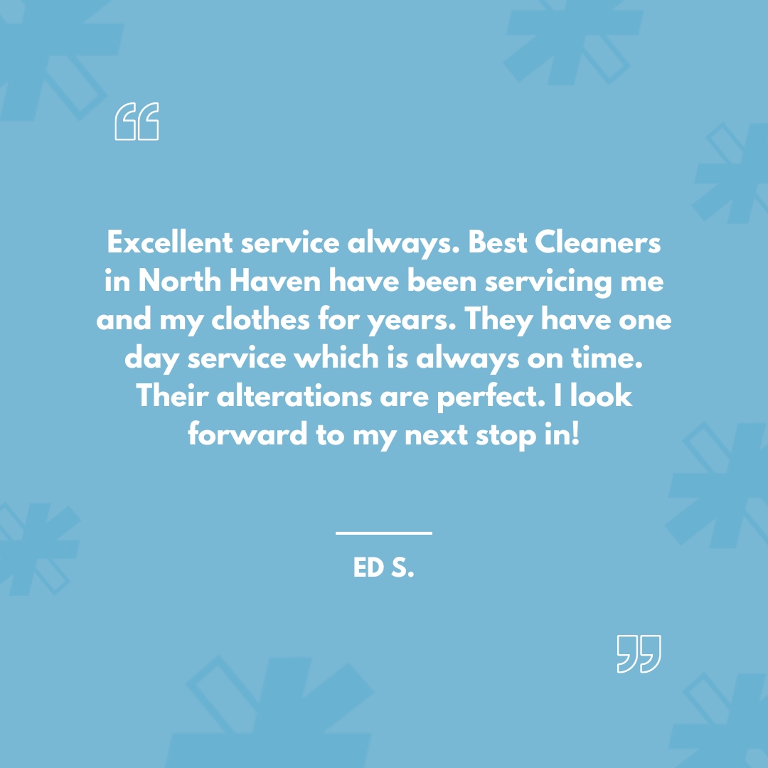 CTBestCleaners's tweet photo. Years of excellent service and perfect alterations! ✨ Ed trusts Best Cleaners in North Haven for reliable one-day service and flawless results. Looking forward to your next visit, Ed! 👔 
#CustomerLoyalty #BestCleaners #OneDayService https://t.co/lLy1uzX574