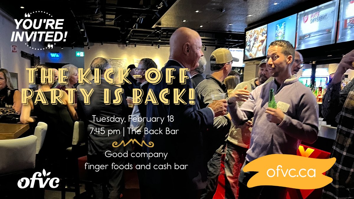 OFVC (@ofvc1) on Twitter photo Start your convention experience off with a great evening at the Kick-off Party. Great conversations, finger foods and a cash bar. Starts at 7:45 February 18 at the Back Bar <a href="/wyndhamfall/">wyndhamfallsview</a> Start your convention experience off with a great evening at the Kick-off Party. Great conversations, finger foods and a cash bar. Starts at 7:45 February 18 at the Back Bar <a href="/wyndhamfall/">wyndhamfallsview</a>