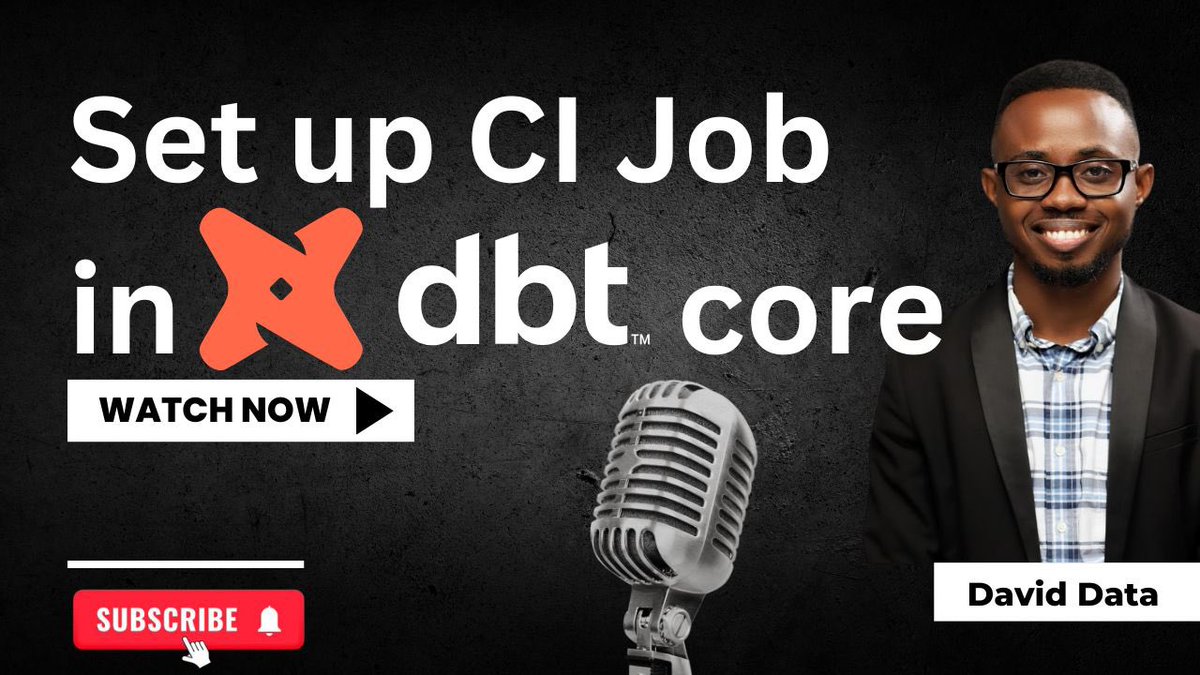 youtu.be/m_d5xkapsJM?si…

📢 New Tutorial Drop!

Learn how to set up CI Pipeline for dbt Core Projects using GitHub Actions 🚀

- Automate model building
- Configure Snowflake auth
- Set up SQL linting
- Prevent bad data deployments

Watch here 👆

#dbt #dataengineering #cicd