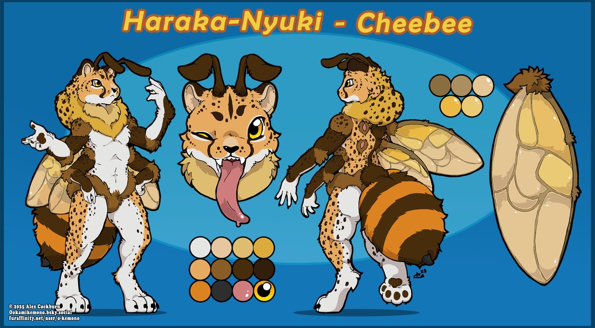 A chibi ref sheet for <a href="/CopperCheetah/">CopperCheetah</a>  of his Cheetah-Bee ( CheeBee ) character. Buzz Buzz Buzz!