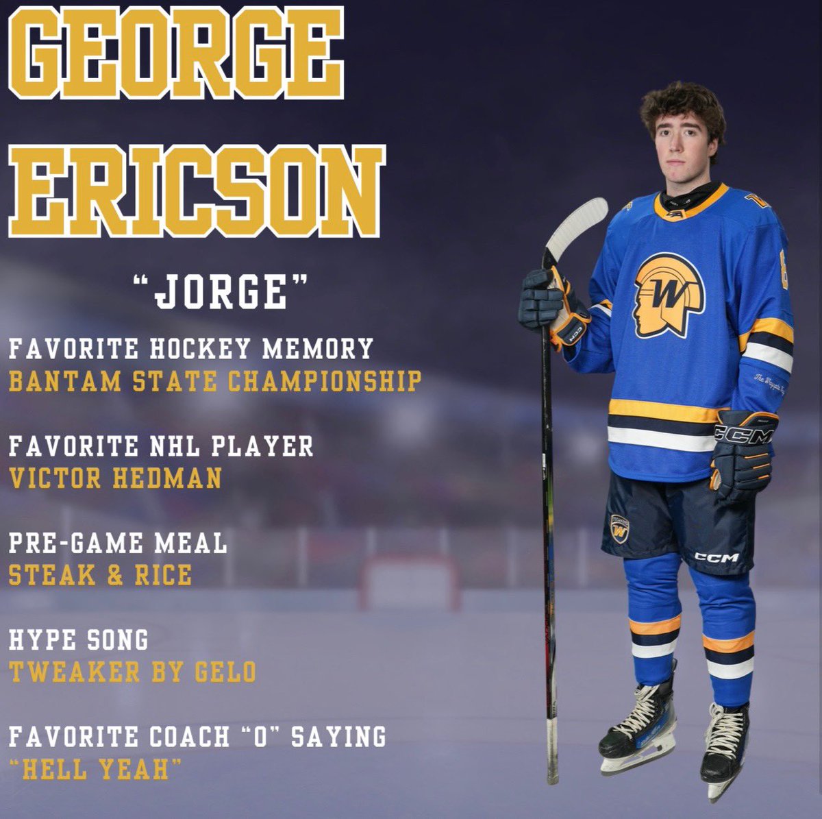 WHS_boyshockey's tweet photo. Day 4 of our Senior Highlight Posts!  #8 George Ericson #WayzataWay https://t.co/65yc9aZdjn