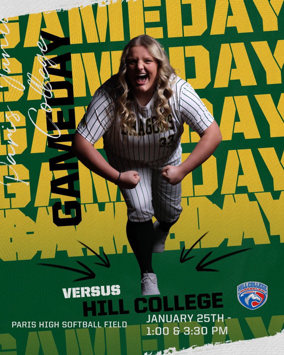 We’ve got action! 💥

Dragons host Hill starting at 1pm today at Paris High School.

Live stats/video for our fans on GameChanger app- Paris Junior College (Spring 2025) web.gc.com/teams/9bya15Rz…

Note- you must become a family member of a player to see video once we accept you.