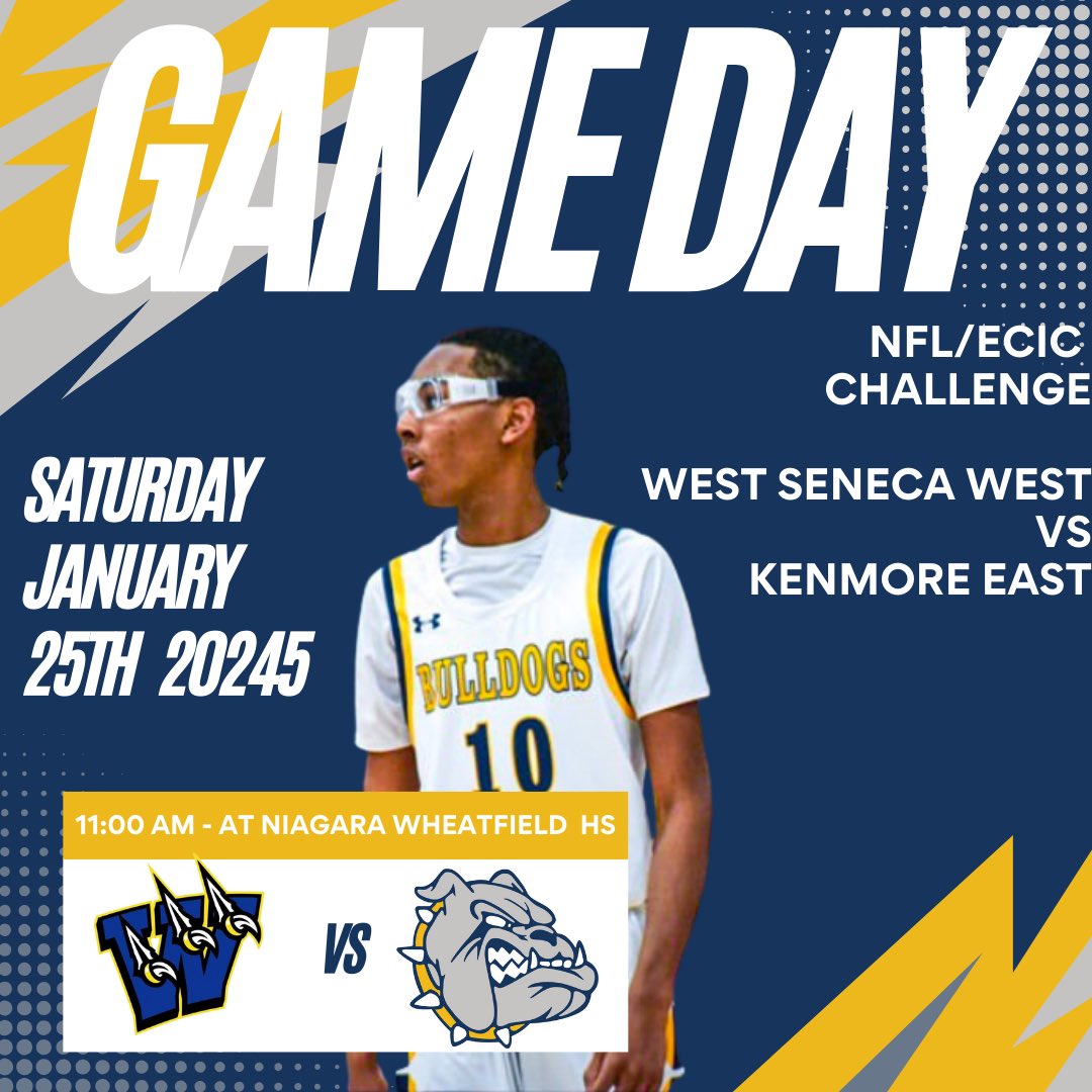 🚨🚨GAME DAY🚨🚨🚨

Bulldogs tip day 2 off of the 2025 NFL/ECIC Challenge as they take on West Seneca West❕❕❕

🏀@WSWBoysHoops
🆚
🏀Kenmore East

⏰11:00 am
📍Niagara Wheatfield High School

#lFightLikeaDAWG #EverythingMatters

<a href="/centercourt42/">🏀centercourt🏀</a> <a href="/wnyhoopmania/">wnyhoopmania</a> <a href="/CoachesCorner23/">Coaches Corner 🎙</a>