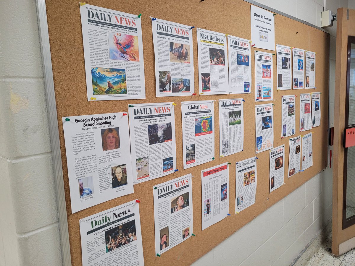 Grade 7s finished their News in Review Projects. From AI to the "mewing" trend and everything in between. <a href="/conwrdsb/">Conestogo PS</a> <a href="/wrdsb/">Waterloo Region DSB</a> #buildingliteracy