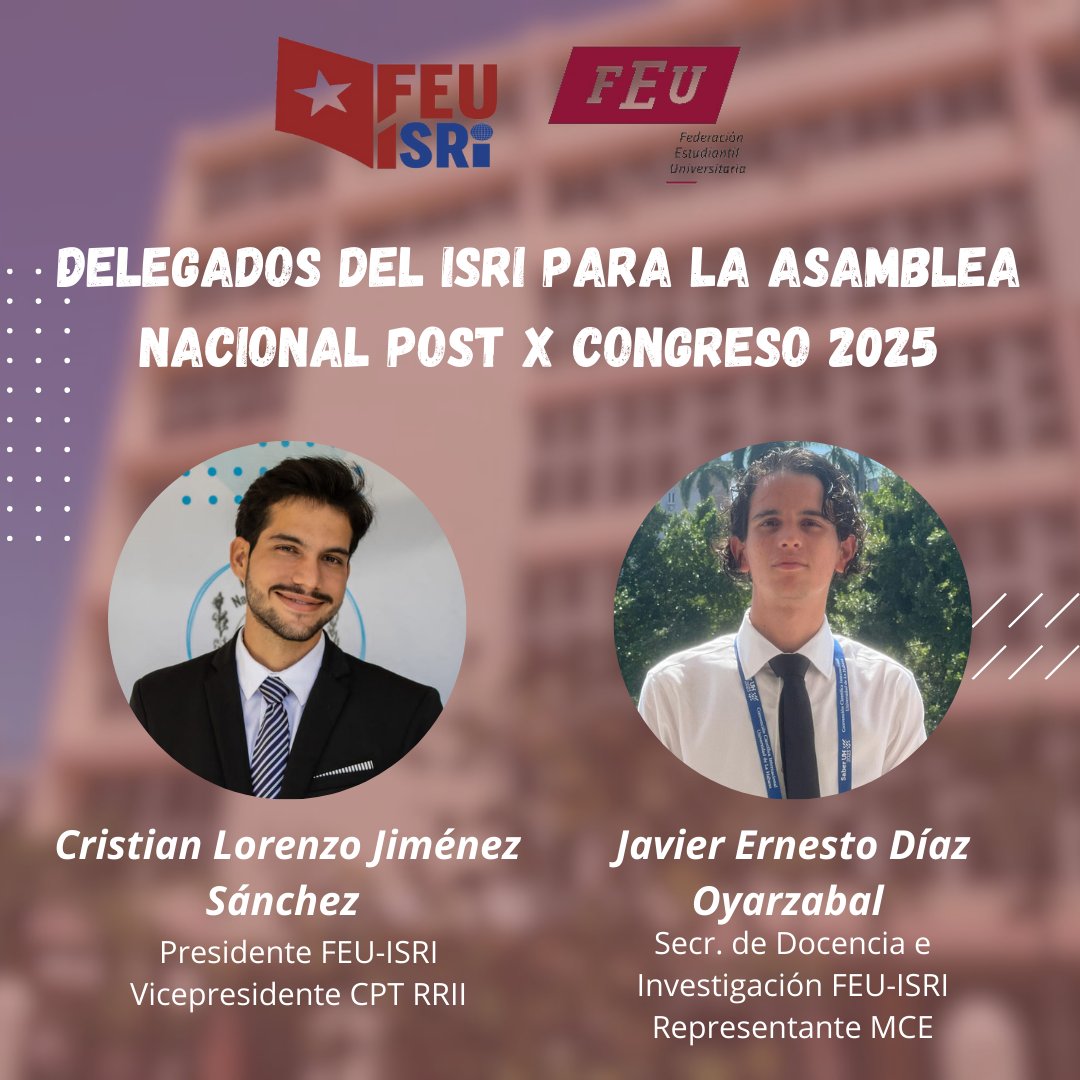 ¡Es hoy!

Comienza, en la Universidad de Ciencias de la Informática, la Asamblea Nacional post X Congreso.

Aquí están los delegados que representarán al Instituto Superior de Relaciones Internacionales.

#AquíEstoyYo
#DeVueltaALaBrigada
#OrgulloISRI