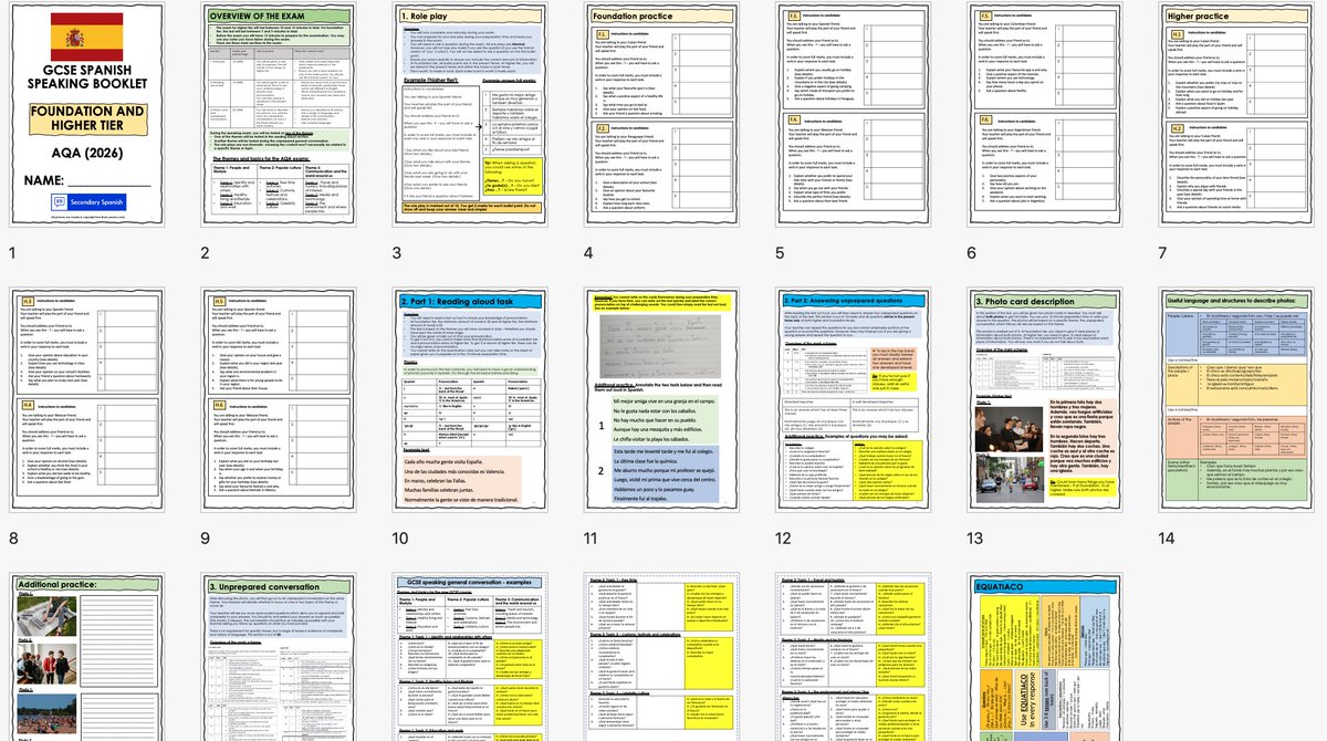 I have created a speaking preparation booklet for the new AQA GCSE Spanish: 
secondaryspanish.co.uk/ks4-resources-…