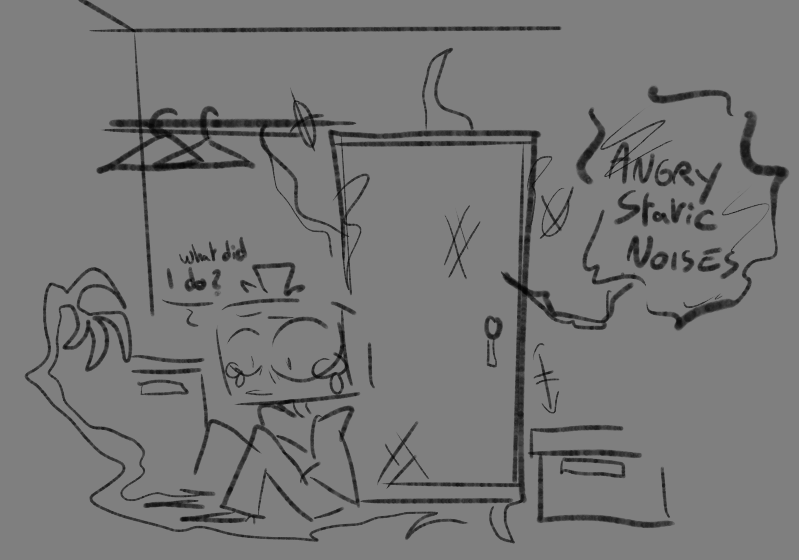 Me: sketching cute old radiostatic
people in call: awwww Vox deserves to be happy
Me: start to doodle the second image