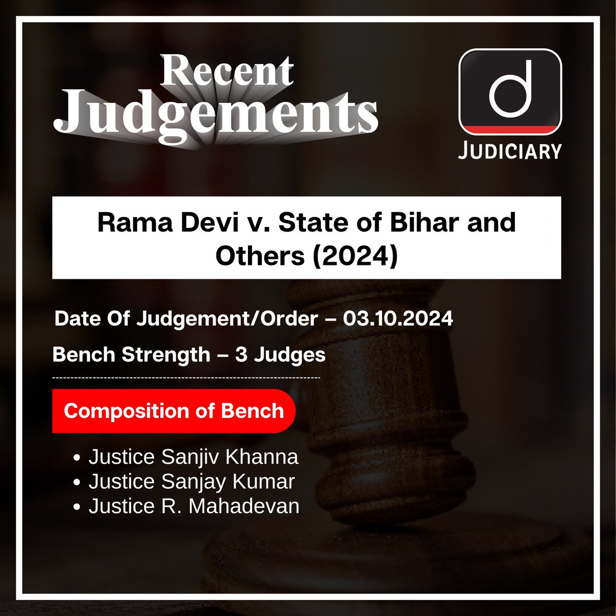 Law_Drishti's tweet image. Let’s look at these #RecentJudgments shedding light on #Justice in action.
.
Check our website: drishti.xyz/website-Judici…
.
#RecentJudgment #SupremeCourt #RecentNews #CurrentAffairs #Constitution #India #Court #LegalUpdates #IndianLaw #DrishtiJudiciary #TeamDrishti