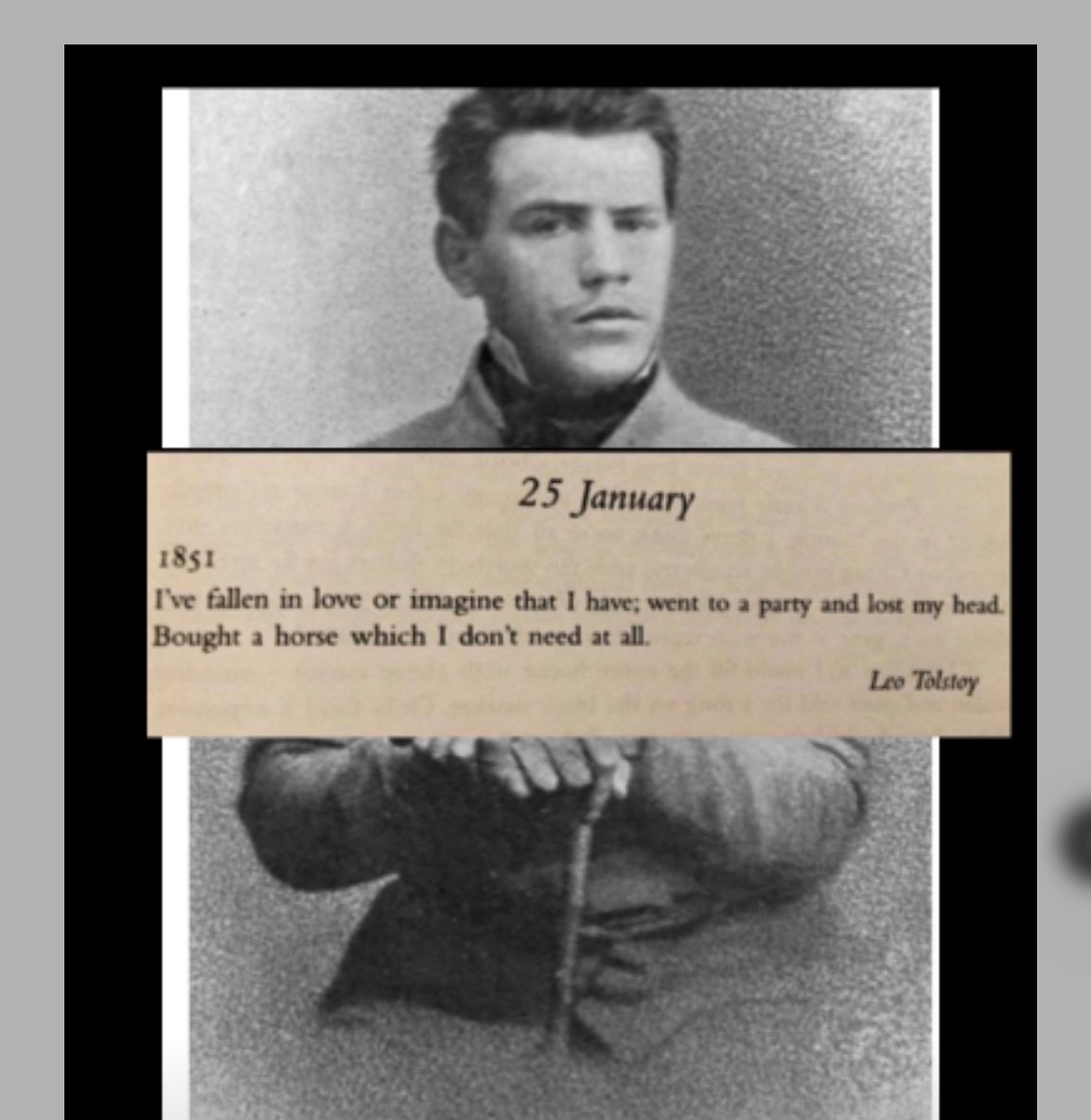 Let’s play, “Is it Tolstoy’s diary entry from 25 January 1851 when he was 22 years old—or is it a Smiths song?”