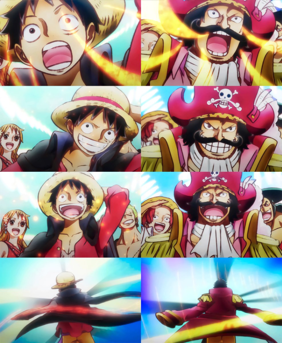 onepiecedaiIys's tweet photo. Luffy and Roger https://t.co/eTPSfl81x6