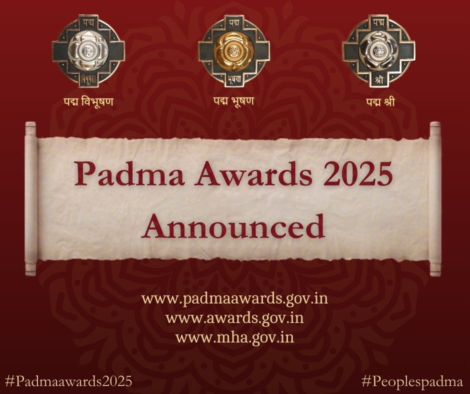 PadmaAwards's tweet photo. Kindly Visit: https://t.co/Yemla9k8XB

#PeoplesPadma
#Padmaawards2025 https://t.co/Q6iZyd7SAo