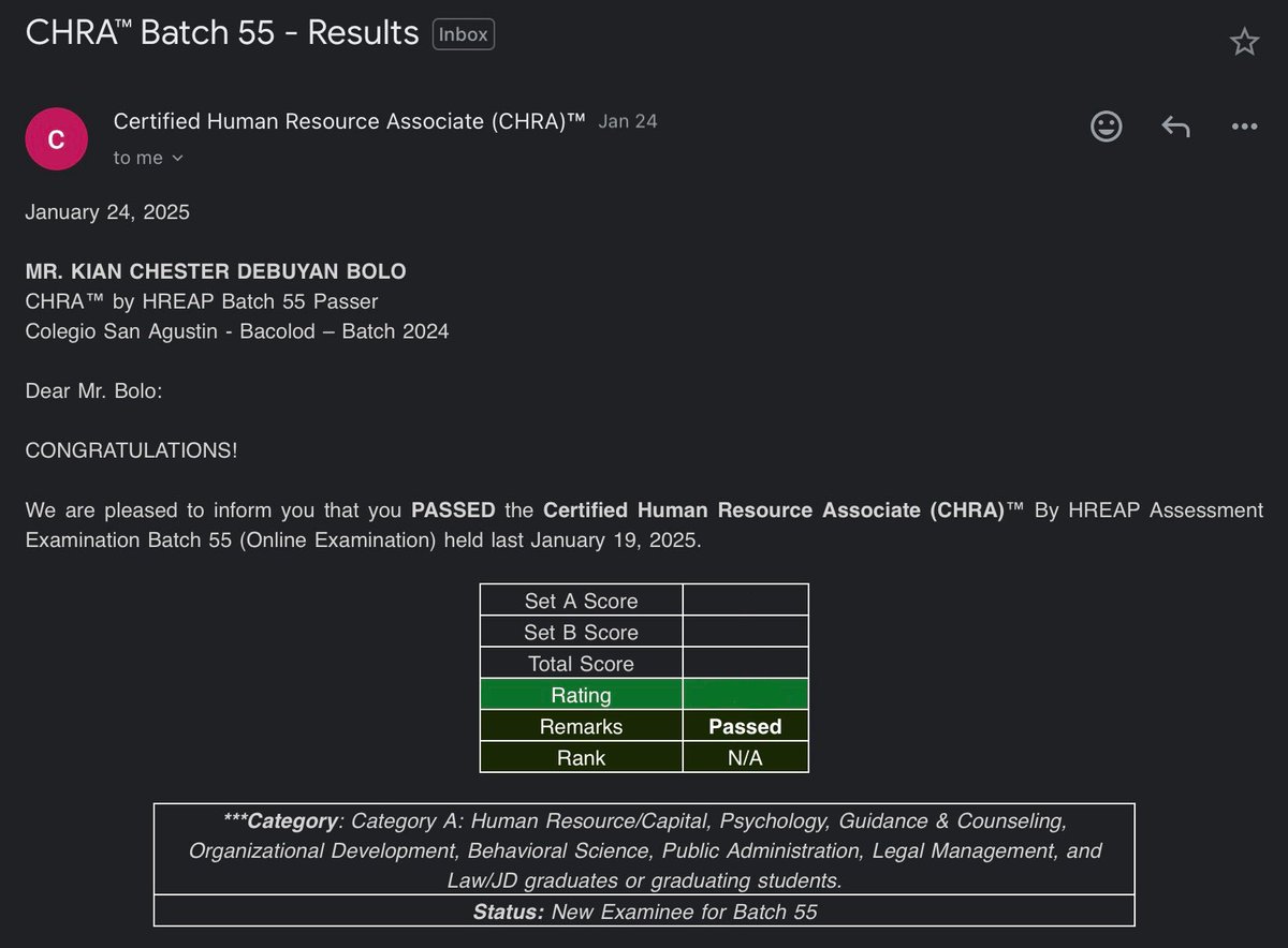 God is truly amazing; I owe it all to Him ✨🙏
CHRA Passer na yung unemployed 😩!

#CHRAtwt #chra