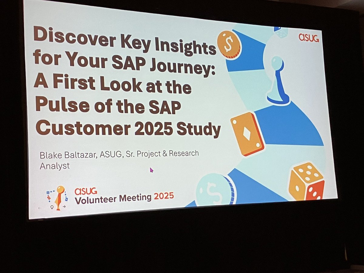 Interesting statistics from Blake Baltazar on the pulse of SAP customers in 2025 #asug365 #sap