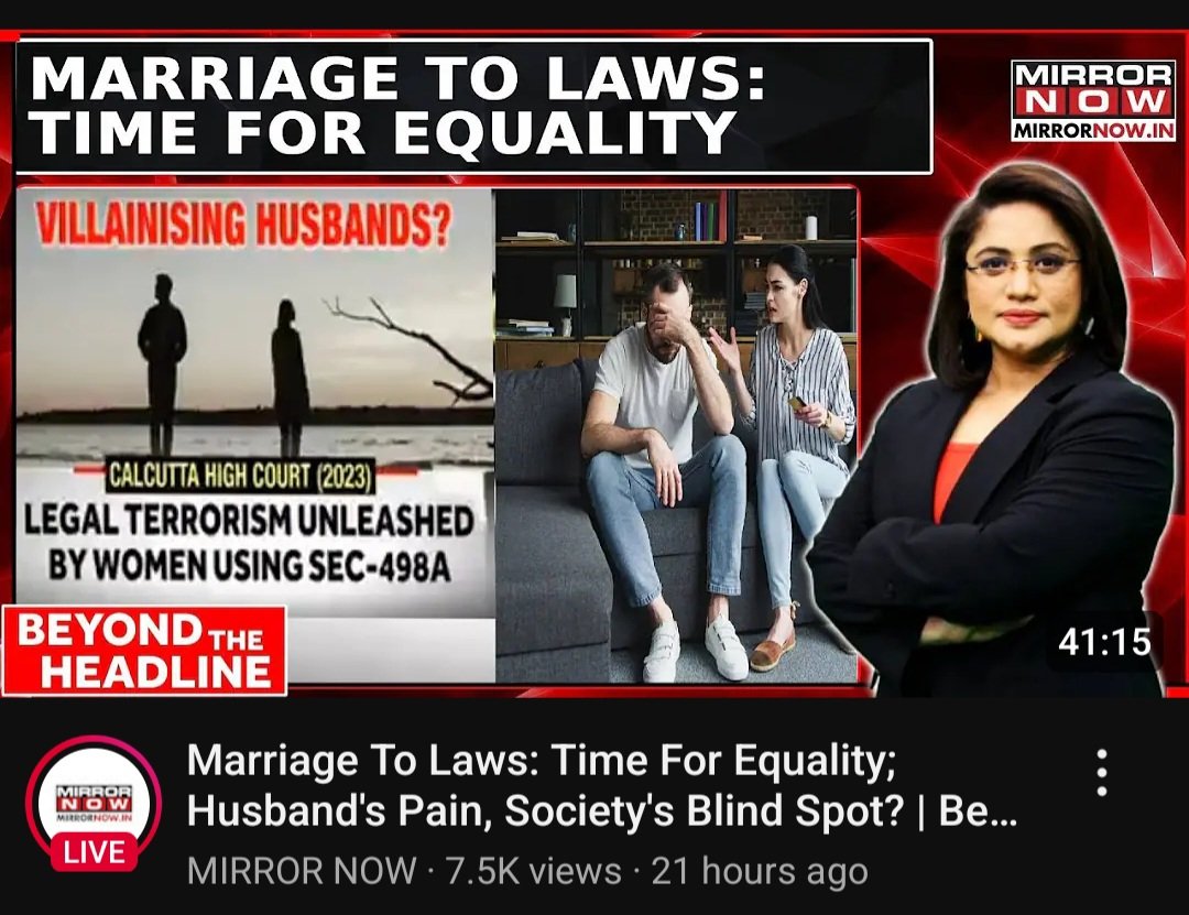 This is the complete debate yesterday at Mirror Now with all 6 participants.

<a href="/AnilMurty/">Anil Murty</a>, Co-Founder of SIFF was speaking about bidirectional domestic violence. He also said, 35 million (3.5 crore) men have faced domestic violence in India.

Watch: 
youtu.be/ncY1KsUmxeY?si…