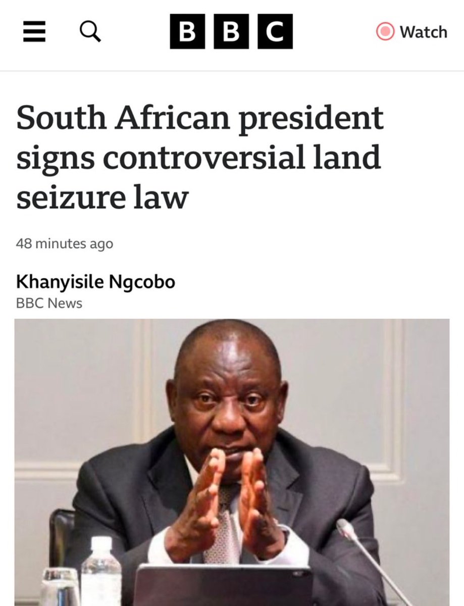 The land of White farmers in South Africa can be expropriated by the state without compensation.

Your thoughts on this