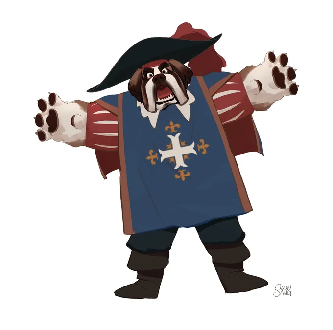 D'Artagnan and The Three Musketeers as Animals(Dog Ver.) 