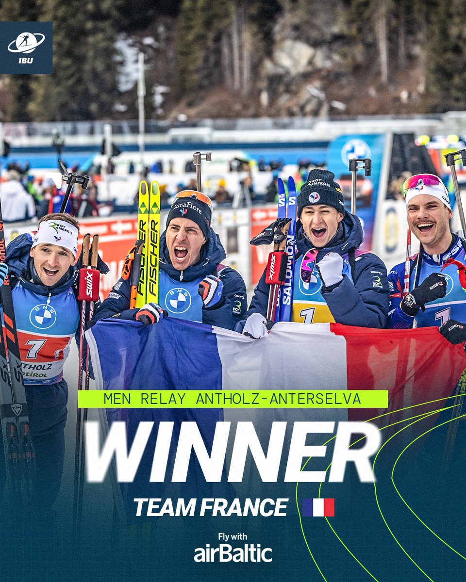 biathlonworld's tweet photo. For the third time this season, your Men's Relay podium look like this:

🥇🇫🇷France
🥈🇳🇴Norway
🥉🇸🇪Sweden

📷Yevenko/IBU + NordicFocus https://t.co/1dZccRuQHJ