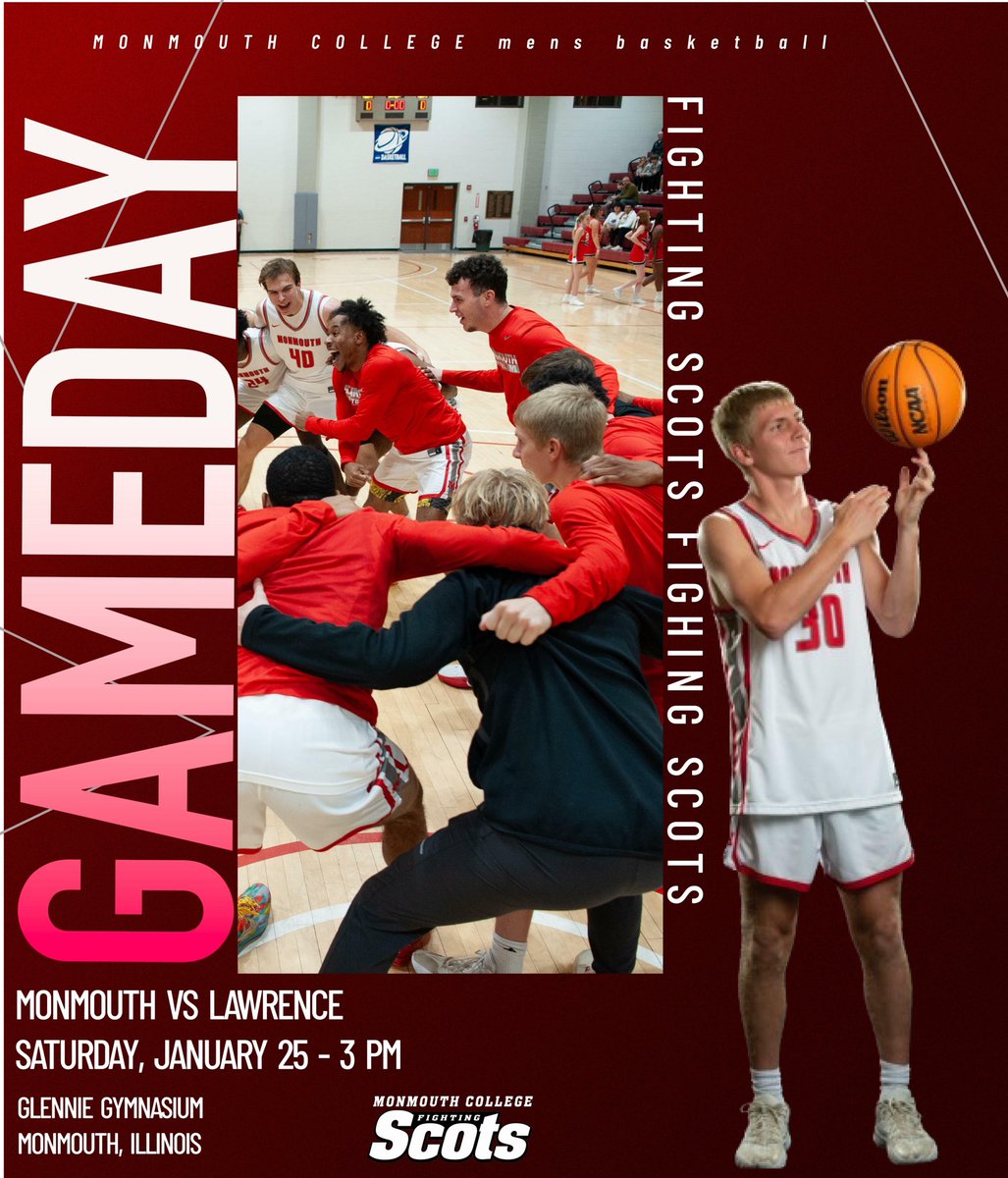 A home basketball DH today for <a href="/ScotsWHoops/">Monmouth College Women’s Basketball</a> snd <a href="/ScotsMHoops/">Monmouth Men's Hoops</a> against Lawrence starting at 1pm. #RollScots 

Watch: monmouthscots.com/watch 

WBB stats: monmouthscots.com/sidearmstats/w…

MBB stats: monmouthscots.com/sidearmstats/m…

Updates - <a href="/MonmouthGameday/">Monmouth College Game Day</a>