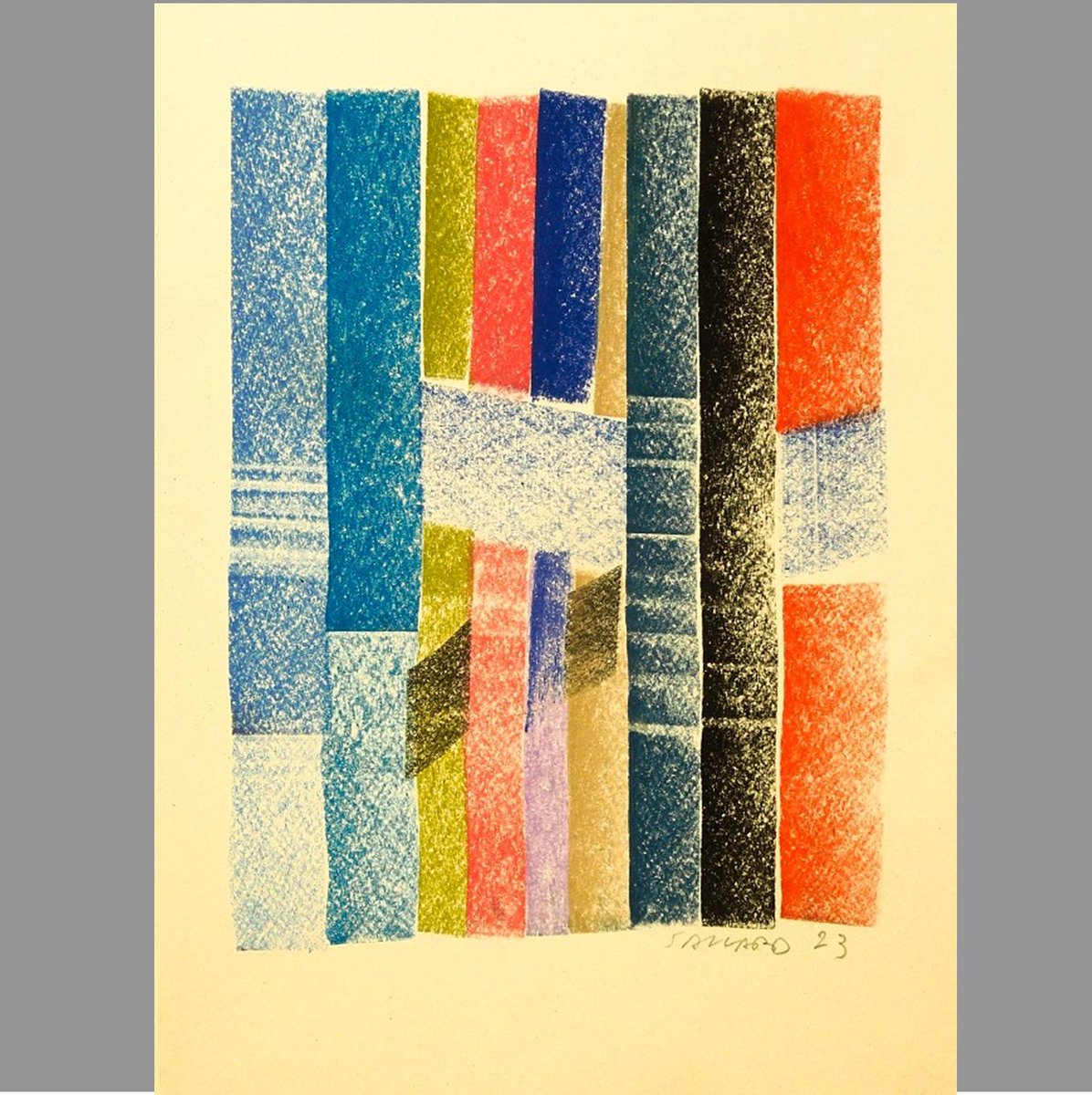 b_sallard's tweet image. &quot;Double jeu&quot;, pastel sec / dry pastel, 30 x 20 cm, 2023.       
#abstractart