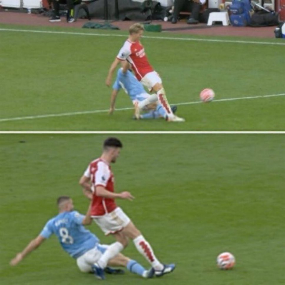 Dobbo0107's tweet photo. Can’t make it up, literally against us last season, Kovacic only got ONE YELLOW for both of these challenges 🤣

Can’t make it up, Michael Oliver is a complete and utter disgrace ❌

Oh also, he’s reffed in the UAE for big sums of money before, makes you think… https://t.co/QMoHaXiWQw