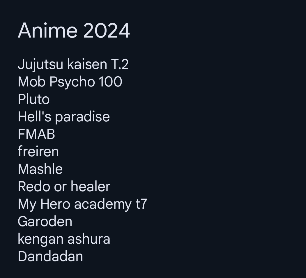 charlandopod's tweet photo. No es muy amplia la lista de animes vista en 2024... Ahora casi todas merecían la pena... Es muy muy poco en comparación a 2023. Os enseño lo que me metí entre pecho y espalda en 2023? https://t.co/PtV0Q6sT31